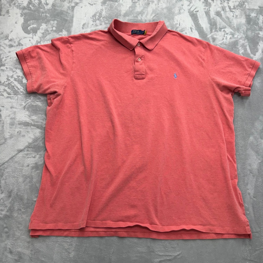 Polo Ralph Lauren‎ Polo Shirt Mens 5XB Pink Short Sleeve Cotton Casual Spring